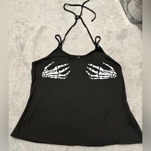 SHEIN Black Camisole with Skeleton Print